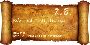Körmöndi Bianka névjegykártya