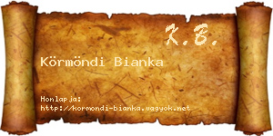 Körmöndi Bianka névjegykártya